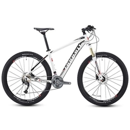 WJSW vélo VTT, 27, 5 Pouces Big Tire Hardtail Mountain Bike, Aluminium 27 Speed ​​Mountain Bike, M's Womens Bicycle Adjustable Seat, White