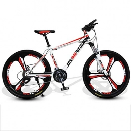 GXQZCL-1 vélo VTT, vlo tout terrain, VTT, Vlos de montagne Semi-rigide, cadre en acier au carbone, roues 26 pouces, double disque de frein et de suspension avant MTB Bike ( Color : White+Red , Size : 24 Speed )