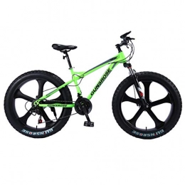 Dengjiam Vélo de montagnes Vélo De Montagne 26 Pouces Vélo De Montagne 4.0 Gros Pneu Vélo De Montagne Vélo À Double Disque De Frein en Acier À Haute Teneur en Carbone 7 / 21 / 24 / 24 Vitesse Vélo-Vert_21