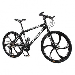 HAOYF Vélo de montagnes Vélo De Montagne pour Adulte, Roues De 24 Pouces, VTT en Acier À Haute Teneur en Carbone, Vélos Tout-Terrain, 21 / 24 / 27 / 30 Vitesses, Vélo À Suspension Complète VTT, Noir, 30 Speed