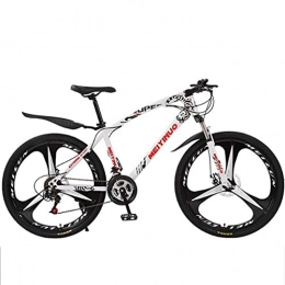 LLKK Vélo de montagnes Vélo de montagne pour adultes et hommes - VTT de 66 cm - 21 / 24 / 27 vitesses - Cadre en acier carbone avec double frein à disque et suspension avant - Pour femme et homme