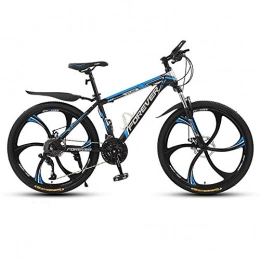 SXXYTCWL Vélo de montagnes Vélos de 26 pouces de montagne, vélo de montagne Hardtail en acier à haute teneur en carbone, VTT adulte avec freins à disque mécanique, roue de 6 rayons, 21 vitesses jianyou ( Color : Black blue )