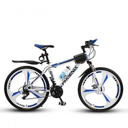 W&TT Vélo de montagnes W&TT Adultes 26 Pouces VTT 27 Vitesses Hors Route vlos avec 17"Haut Carbone Hard Tail Frame et Double Freins Disque, Blue, B