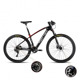 W&TT Vélo de montagnes W&TT Mountain Bike 26 / 27.5 inch Adultes 33 Vitesses vlo Hors Route avec Amortisseur de Pression d'air et Frein l'huile de Fourche Avant, Mens Fibre de Carbone bicyclettes, WineRed, 27.5 * 17