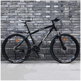 WJJH vélo WJJH 26" Mountain Bike Adulte Hommes et Femmes, Double Frein à Disque Haute Carbone vélo en Acier, 24 / Vitesses Mountain Bikes, Noir