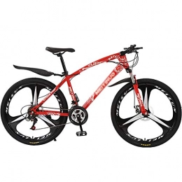 WSZGR vélo WSZGR Bike avec Suspension Avant Siège Réglable, Léger Vélo VTT Bike, Cadre Fort Frein à Disque Vélo De Montagne Red 3 Spoke 26" 27-Vitesse