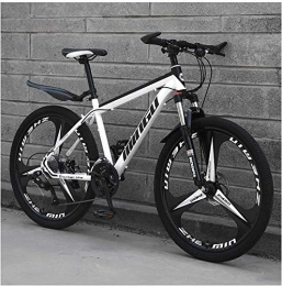 XinQing vélo XinQing-Bicyclette 24 Pouces Mountain Bikes, Hommes Femmes en Acier au Carbone de vélo, 30-Vitesses Tout Terrain VTT avec Double Disque de Frein (Color : 21 Speed, Size : White 3 Spoke)