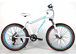 YOUSR Vélo de montagnes YOUSR Vélo 24 Pouces Fat Bike Vélo Shimano 21 Speed ​​Shift pour Hommes et vélos pour Femmes White 26 inch 24 Speed