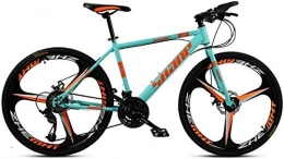 YYH vélo YYH 24 Pouces Mountain Bikes, Double Disque de Frein VTT Hardtail, Hommes Femmes Haute teneur en Carbone en Acier Tout Terrain Alpin Vlos (Color : 27 Speed, Size : Blue 3 Spoke)