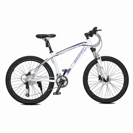 ZHIFENGLIU vélo ZHIFENGLIU Vlo De Montagne Vitesse Variable pour Adultes, Amortisseur Complet en Alliage D'aluminium De 26 Pouces 27 Vitesses, Frein Double Disque, Vlo De Montagne Autotract, White Purple