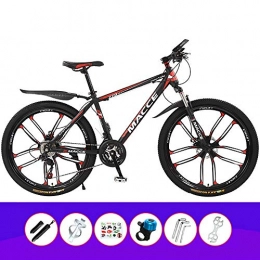 ZHIPENG vélo ZHIPENG Vélo De Montagne, Transmission 21 Vitesses Vélos De Montagne VTT Adulte Léger en Acier À Haute Teneur en Carbone avec Siège Réglable pour Hommes Femmes, Rouge