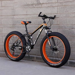 AISHFP Vélos de montagne Fat Tires Adulte Fat Tire VTT, Snow Beach Bike, vélo Double Frein à Disque Cruiser, en Acier Haute Carbone léger Cadre de vélo, 26 Pouces Roues, E, 27 Speed