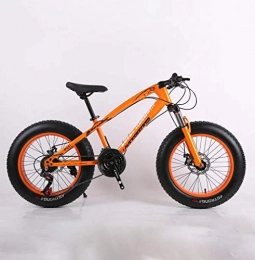 AISHFP Vélos de montagne Fat Tires AISHFP Fat Tire Adulte VTT, Cadre en Acier Haut Carbone Cruiser Bikes, Plage Motoneige Vélo, Double Disque de Frein 20 Pouces Roues, Orange, 24 Speed