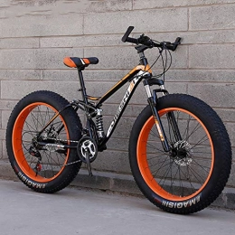 AP.DISHU Vélos de montagne Fat Tires AP.DISHU Adulte Snow / Beach / Mountain Bikes 26 Pouces Frein Disque Double Big Wheels Bicycle Pneu Fat Tout Terrain Vlo Antidrapant, Orange, 27 Speed