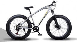 HongLianRiven vélo BMX Mountain Bikes 26 pouces Fat Tire Semi-rigide VTT double suspension cadre et fourche suspension tout terrain vlo et des femmes des hommes adultes 5-29 ( Color : 7 Speed , Size : Silver spoke )