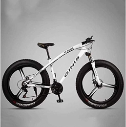 HongLianRiven vélo BMX VTT Semi-rigide, Cadre en acier haute teneur en carbone 4, 0 Fat Tire Bike Mountain Trail, Femmes Hommes Vlo de montagne avec double disque de frein 6-17 ( Color : White , Size : 21 speed )