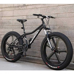 CSS vélo CSS Vélos de montagne, motoneige semi-rigide Fat Tire de 26 pouces, cadre à double suspension et fourche à suspension tout-terrain, vélo de montagne pour homme adulte 6-11, 21Vitesse