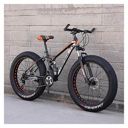 LHQ-HQ Vélos de montagne Fat Tires LHQ-HQ Fat Tire Mountain Bike 26"Roue 4" pneus Larges 7 Vitesses Double Frein à Disque vélo Adulte à Double Suspension pour Une Hauteur de 5, 2 à 6, 4 Pieds, E