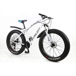 MYTNN vélo MYTNN Fatbike 26" (66, 04 cm) Dérailleur Shimano 21 Vitesses Hauteur de Cadre 47 cm VTT à Gros pneus (Blanc-Noir)