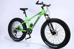 Pakopjxnx vélo Pakopjxnx 24 and 26 inch Fat Tire Bike Carbon Steel Frame Beach Snow Fat Bikes Adult Sports, Green LW, 26 inch 27 Speed