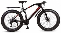 QZ vélo QZ 26 Pouces Vlo de Montagne Vlos for Adultes, Fat Tire Mountain Trail Bike, Double Frein Disque VTT Semi-Rigide, Cadre en Acier Haut Carbone (Color : A, Size : 21 Speed)