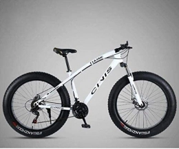 QZ Vélos de montagne Fat Tires QZ 26 Pouces Vlo VTT Semi-Rigide for Femmes, Hommes Bikes Fat Tire VTT, Haut-Carbone Cadre en Acier, Fourche Avant Amortisseur et Double Disque de Frein (Color : White, Size : 27 Speed)