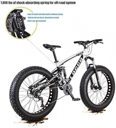 QZ Vélos de montagne Fat Tires QZ Adulte Fat Tire VTT, 27 Vitesses en Alliage d'aluminium Hors Route Vlos Neige, Plage Brake Cruiser Vlo Double Pression d'huile Disque, 26 Pouces Roues (Color : White)