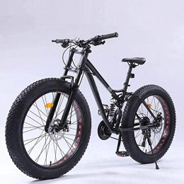 QZ vélo QZ Adulte Hommes Fat Tire VTT, vélos à Vitesse Variable Neige Plage, Cruiser Double Disque de Frein de Bicyclette, Hors Route Vélos Voyage, 26 Pouces Roues (Color : Black, Size : 27 Speed)