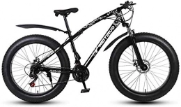 QZ Vélos de montagne Fat Tires QZ Hommes Adultes Fat Tire VTT, vélos à Vitesse Variable de Neige, Double Disque de Frein Plage de vélos, 26 Pouces Roues Vélos Cruiser (Color : Black, Size : 24 Speed)