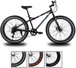 Shirrwoy Vélos de montagne Fat Tires Shirrwoy Fat Tire de VTT pour Hommes, 26 Pouces Roues avec Une Vitesse de VTT en Acier au Carbone à Haute vélo, en Plein air VTT Double Frein à Disque 27 de Vitesse de Vitesse Variable, Noir, C