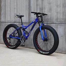 Syxfckc Vélos de montagne Fat Tires Syxfckc Cyclisme VTT 24 Pouces vélo 7 / 21 / 24 / 27 Vitesse, vélo de Vitesse étudiant Masculin Mme Fat Tire Mountain Bike Hommes (Color : Blue, Size : 24 Speed)