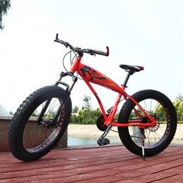 Dengjiam Vélos de montagne Fat Tires Vélo De Montagne 26 * 4.0 Fat Bike 7 / 21 / 24 / 27 Vitesse Vélo De Montagne en Alliage D'Aluminium Amortisseurs Vélo Gros Pneu Snow Bike-C_26Inch_21_Speed