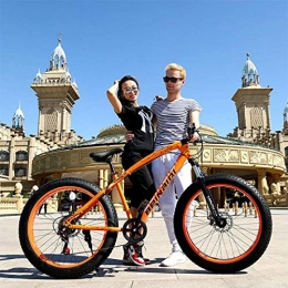 Dengjiam Vélos de montagne Fat Tires Vélo De Montagne 26   Fat Tire 4.0 7 / 21 / 24 / 27 Vitesse Montagne Plage Double Frein À Disque Vélo Vélo Extérieur-Orange_24