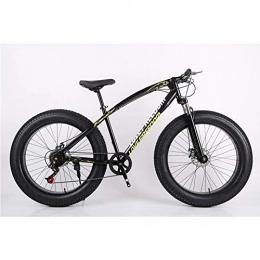 VANYA Vélos de montagne Fat Tires Vélo de Montagne 26 Pouces 7 Vitesses Double Frein à Disque 4.0 Gros Pneu Motoneige Motoneige Hors-Route Plage Vélo Adulte, Noir