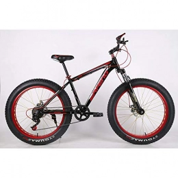 VANYA Vélos de montagne Fat Tires Vélo de Montagne 26 Pouces de Vitesse de motoneige de Plage Hors Route élargie de Grands pneus 4.0 vélo en Alliage d'aluminium, BlackRed