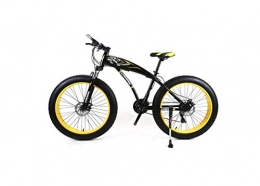 DYM vélo Vélo De Montagne Hommes Vélo De Montagne 7 / 21 / 24 / 27 Vitesses, 26 Pouces Fat Tire Vélos De Route Vélo De Neige Avec Freins À Disque Et Fourche À Suspension, Noir jaune, 24 vitesses