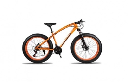 DYM Vélos de montagne Fat Tires Vélo De Montagne Unisexe Hardtail Mountain Bike 7 / 21 / 24 / 27 Vitesses 26 Pouces Fat Tire Vélo De Route Vélo / Vélo De Plage Avec Freins À Disque Et Fourche À Suspension, Orange, 21 vitesses