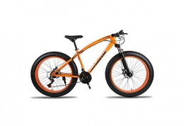 DYM Vélos de montagne Fat Tires Vélo De Montagne Unisexe Hardtail Mountain Bike 7 / 21 / 24 / 27 Vitesses 26 Pouces Fat Tire Vélo De Route Vélo / Vélo De Plage Avec Freins À Disque Et Fourche À Suspension, Orange, 7 vitesses