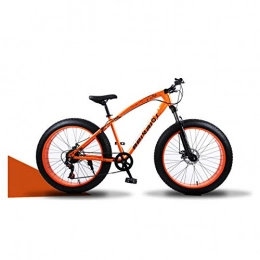 Dengjiam Vélos de montagne Fat Tires Vélo De Montagne Vélos Motoneiges VTT 24 / 26 Pouces Roue À Rayons Cross-Country Vitesse Variable Vélo De Plage Vitesse 21 24 27 Speed-Orange_26Inch_27