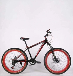 HCMNME vélo Vélo durable de haute qualité Hommes adultes Fat Tire Mountain Bike, Double Frein à disque Plage Neige vélo en acier haut carbone Vélos Cruiser, 26 pouces Roues Flamme Cadre en alliage avec freins à d