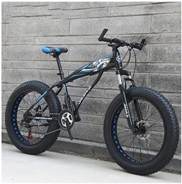 WEN vélo WEN Adulte Mountain Bikes, Garçons Filles Fat Tire Mountain Trail Bike, Double Frein à Disque VTT Semi-Rigide, Cadre en Acier Haute teneur en Carbone, Vélo (Color : Blue C, Size : 26 inch 27 Speed)