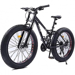 WXX Vélos de montagne Fat Tires WXX Adulte VTT Haute Teneur en Carbone Frame en Acier 26 Pouces 4.0 Pneus Fat Motoneige Double Frein À Disque Damping Hors Route De Course À Vitesse Variable De Bicyclette, Noir, 27 Speed