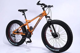 WYN vélo WYN 24 and 26 inch Fat Tire Bike Carbon Steel Frame Beach Cruiser Snow Fat Bikes Adult Sports, Yellow LW, 26 inch 7 Speed