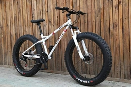 WYN vélo WYN Fat Tire Mountain Bicycle 24 / 26 inch High Carbon Steel Beach Bicycle Snow Bike, 24 inch White, 7 Speed