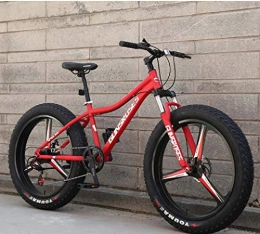 ZTYD Vélos de montagne Fat Tires ZTYD Vélos de Montagne, 26inch Fat Tire Hardtail motoneige, Cadre de Double Suspension et Fourche à Suspension Tout-Terrain Vélo de Montagne Adulte Hommes, Red 2, 21Speed