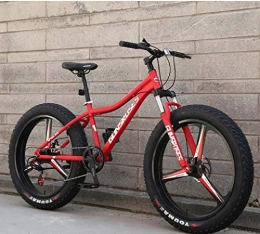 ZTYD Vélos de montagne Fat Tires ZTYD Vélos de Montagne, 26inch Fat Tire Hardtail motoneige, Cadre de Double Suspension et Fourche à Suspension Tout-Terrain Vélo de Montagne Adulte Hommes, Red 2, 27Speed