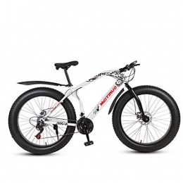 ZXCY vélo ZXCY Adulte 26 Pouces Neige Vélo Pneu Large Vélo Pliable VTT Fat Vélo Hors Route avec Plage Variable 21 Vitesse Et Suspension Shock pour Hommes Et Femmes Équitation en Extérieur, Blanc