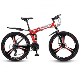 DKZK Vélos de montagne pliant Bike Vélo VTT VéLo De Montagne VéLo Pliant 26 Pouces à Vitesse Variable Double VéLo De Cross-Country Absorbant Les Chocs 21 / 24 / 27 Vitesse RéGlable