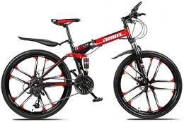 CYSHAKE vélo CYSHAKE Cyclisme VTT Vélo, Montagne Vélo Pliant Cross-Country, vélo de Configuration Le Plus 21 Vitesses, vélo Adulte Enfants Tourisme (Color : Red, Size : 24'' 3-Spoke Wheel)