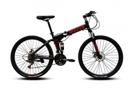 DGAGD vélo DGAGD Mountain Folding Bike 24-inch Variable Speed Double Shock Absorbing Bicycle Spoke Wheel-Noir_27 Vitesses